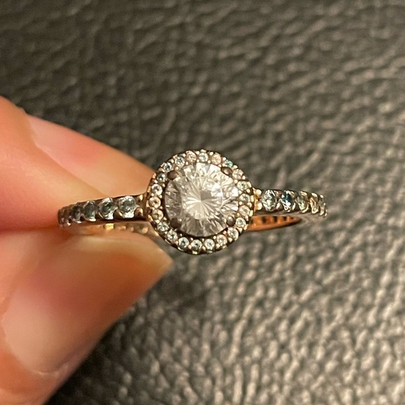Pandora Rose Gold Classic Sparkle Halo Ring - Picture 4 of 10